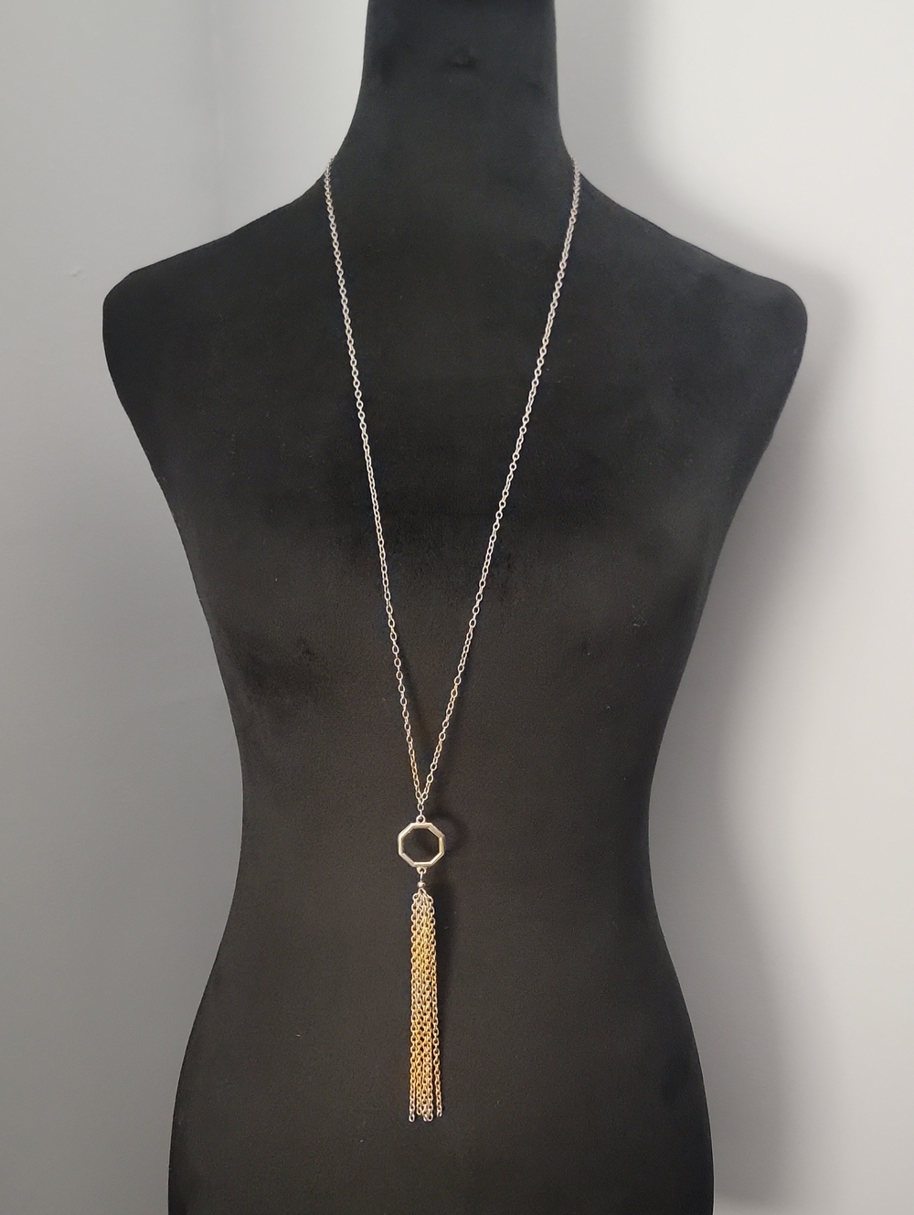 Long Golf Hexagon Tassel Necklace